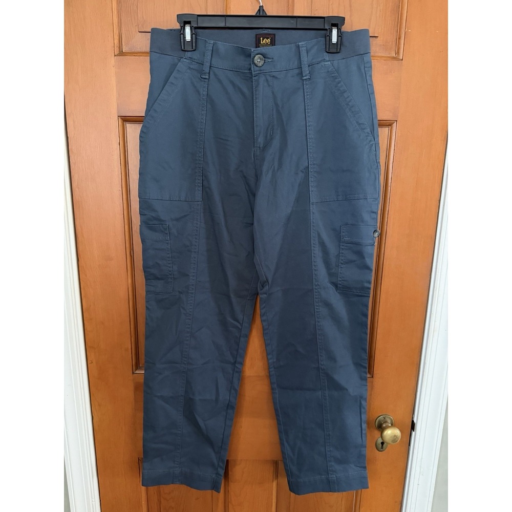 Women's Lee Ultra Lux Comfort Blue Flex-To-Go Utility Pants Size 10 Short